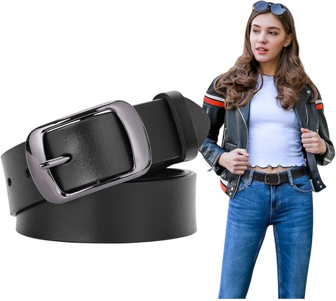 SUOSDEY Women Belts For Jeans Dresses Pants Ladies Leather Waist Belt with Elegant Buckle, Width 1.3"