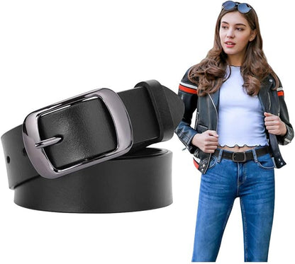 SUOSDEY Women Belts For Jeans Dresses Pants Ladies Leather Waist Belt with Elegant Buckle, Width 1.3"