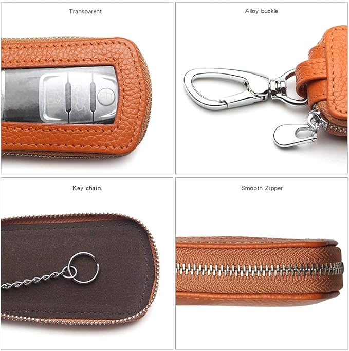 Universal Premium Car Key Fob Case Genuine Leather Car Smart Key fob Holder for Remote Key Fob