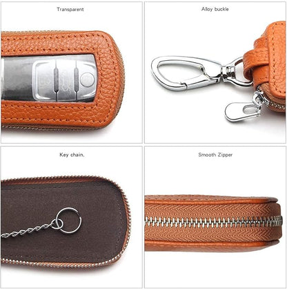 Universal Premium Car Key Fob Case Genuine Leather Car Smart Key fob Holder for Remote Key Fob