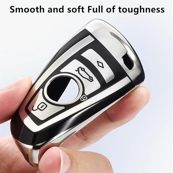 Creativity Suitable For BMW key fob cover. Advanced soft TPU key box is compatible with X1 X3 X4 X5 X6 1 2 4 5 6 7 M3 M5 M6 GT3 GT5 G30 F10 F15 F16 F20 key (Type A Red Key Case + key chain set)
