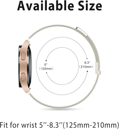 Vanjua 20mm 22mm Watch Band for Women Men, 20mm 22mm Quick Release Stainless Steel Metal Mesh Loop Adjustable Magnetic Replacement Wristbands Straps Bands