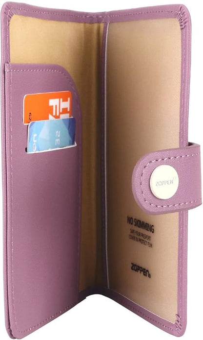 ZOPPEN Passport Holder Women, Passport Cover Travel Wallet Rfid Blocking Passport Wallet Cover Case Travel Essentials Document Organizer, Elegant Purple