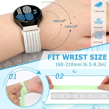 22mm Nylon Quick Release Watch Band Compatible with Samsung Galaxy Watch 3 45mm/Gear S3 Frontier/Garmin Venu 4 45mm/3 45mm/2/Vivoactive 4/Forerunner 570(47mm)/255/265/Amazfit Helio/Bip 6/5/Balance 2