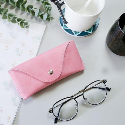 LogHog Portable Leather Glasses Case,Flexible Sunglasses Pouch Slim Case for Women Men Horizontal Eyeglass Case
