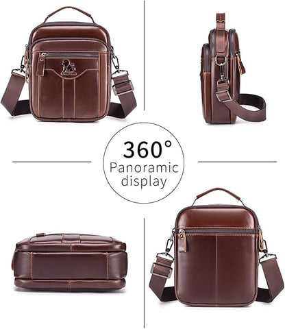 Premium Leather Men's Crossbody -Organized Storage & Durable,Stylish for Daily Carry
