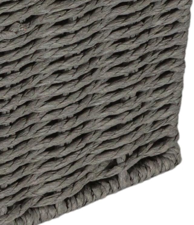 Household Essentials Small Handwoven Paper Rope Wicker Basket with Lid, Grey