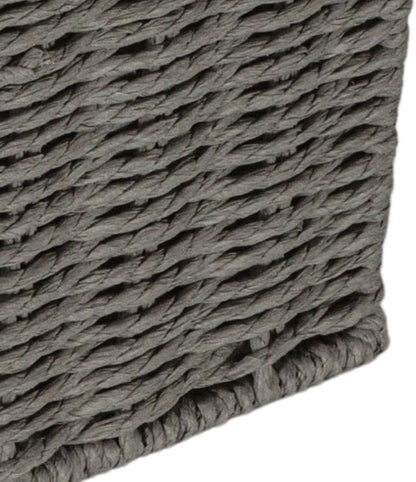 Household Essentials Small Handwoven Paper Rope Wicker Basket with Lid, Grey