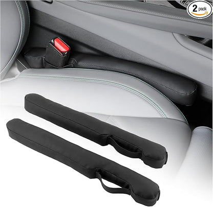 2026 New Car Seat Gap Filler 2 Pack,Leather Seat Gap Filler Strip with Fix Strap to Avoid Items from Falling,Universal Car Seats Gaps Plug Cars Interior Accessories