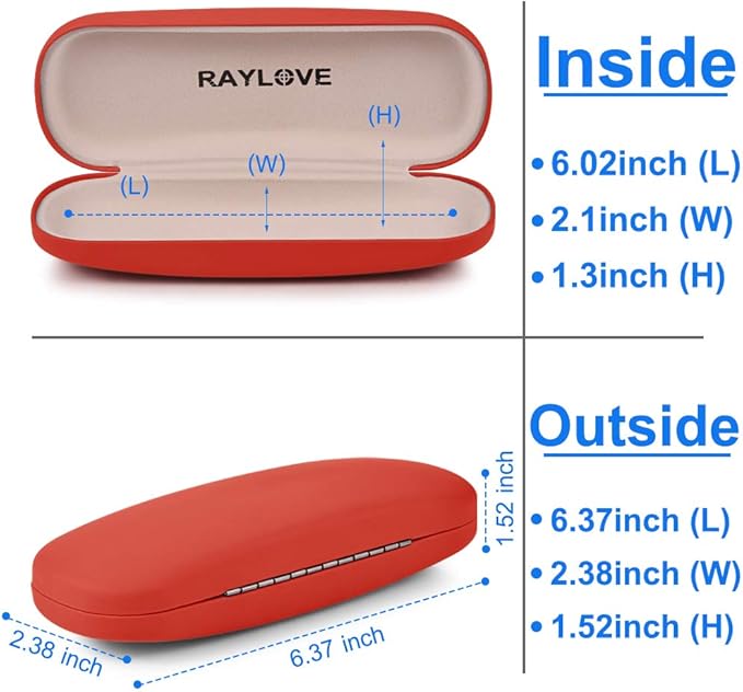 RayLove Unisex Hard Shell Eyeglasses Cases, Protective Case For Glasses