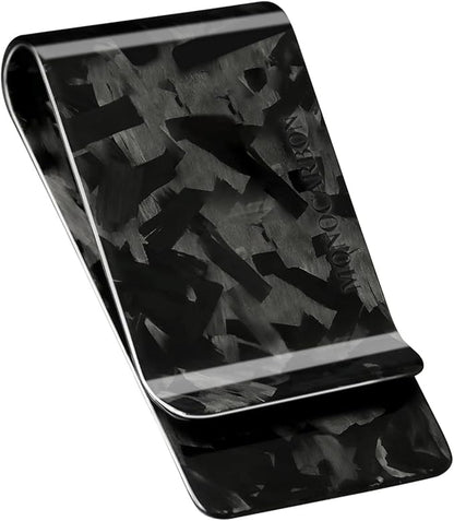 MONOCARBON Carbon-Fiber-Money-Clip-for-Men, Minimalist-Money-Holder for Cash, High Elastic Carbon-Fiber-Wallet, Slim and Durable
