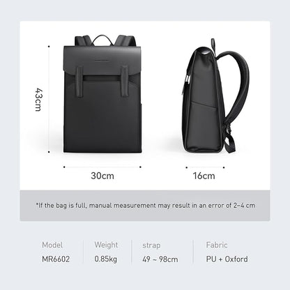 MARK RYDEN Slim Laptop Backpack for Men – Stylish Leather Commuter Business Backpack, 20L Water-Resistant 15.6 Inch Computer Bag with Magnetic Clasp, Lightweight Daypack for Office, Travel & Daily Use