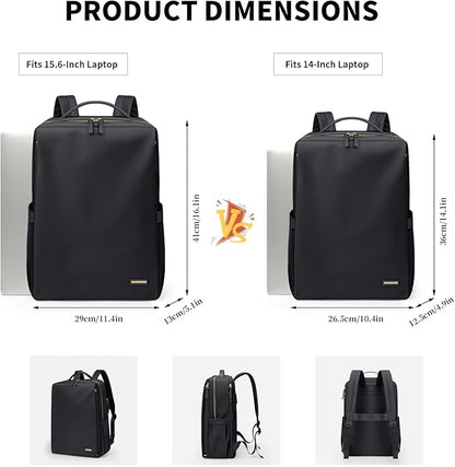 GOLF SUPAGS Stylish Laptop Backpack for Women Airline Approved Perfect for Work College and Travel Multi-Functional Casual Daypack Fits 14 Inch Notebook (Black)