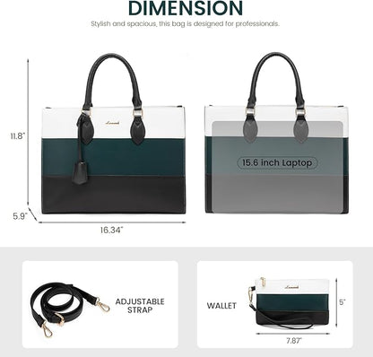 LOVEVOOK Laptop Tote Bag for Women, Work Totes Business Office Computer Briefcase with Clutch Purse