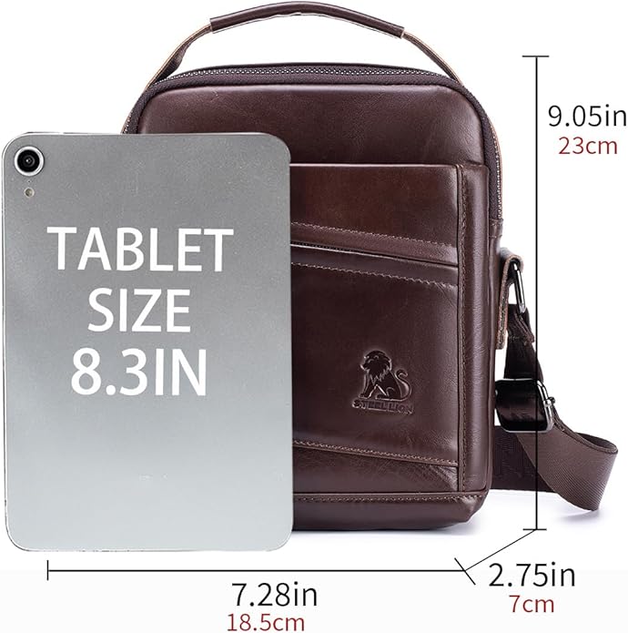 Premium Leather Men's Crossbody -Organized Storage & Durable,Stylish for Daily Carry
