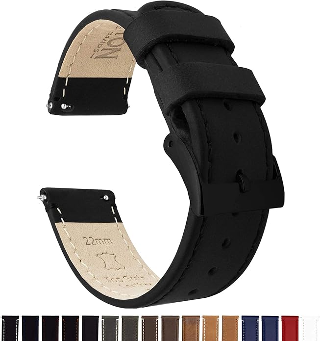 BARTON WATCH BANDS - Top Grain Leather Watch Bands Compatible with Apple Watch Models - 1, 2, 3, 4, 5, 6, 7, 8, 9, 10, SE, Ultra & Ultra 2