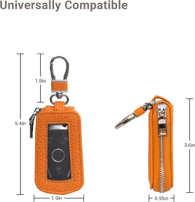 Yuoyar Premium Leather Key Fob Case - Universal Car Key Holder