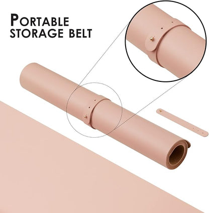 Cork Desk Mat - Dual-Sided Desk Pad for Office and Home - Desk Organization and Accessories - Ideal for Large Mouse Pad and Desk Mats on Top of Desks(Pink,27.6"x 13.8")