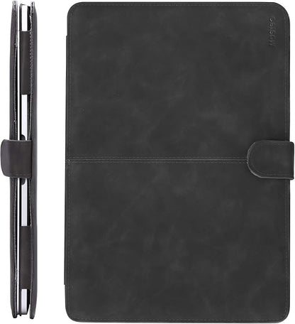 MOSISO Case Compatible with MacBook Air 13.6 inch M4 M3 M2 2025-2022 /Air 13 M1 2022-2018 /Pro 13 inch M2 M1 2025-2016, PU Leather Portfolio Protective Stand Cover, Space Gray