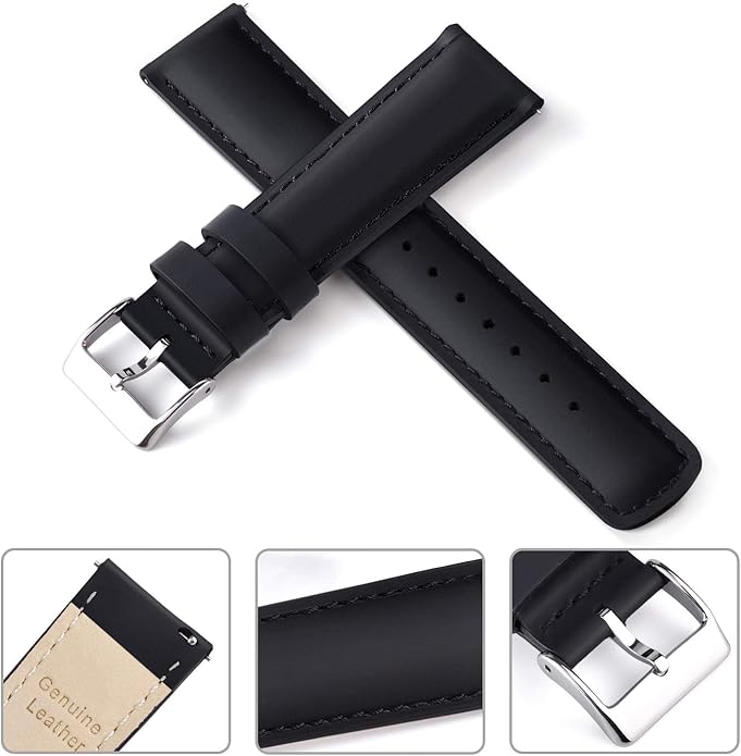 Ritche Christmas Gift Quick Release Leather Watch Bands Genuine Watch Straps for Men Women Top Grain Leather Watch Strap, White Elephant Gifts, Stocking Stuffers for Men, Father's Day gifts