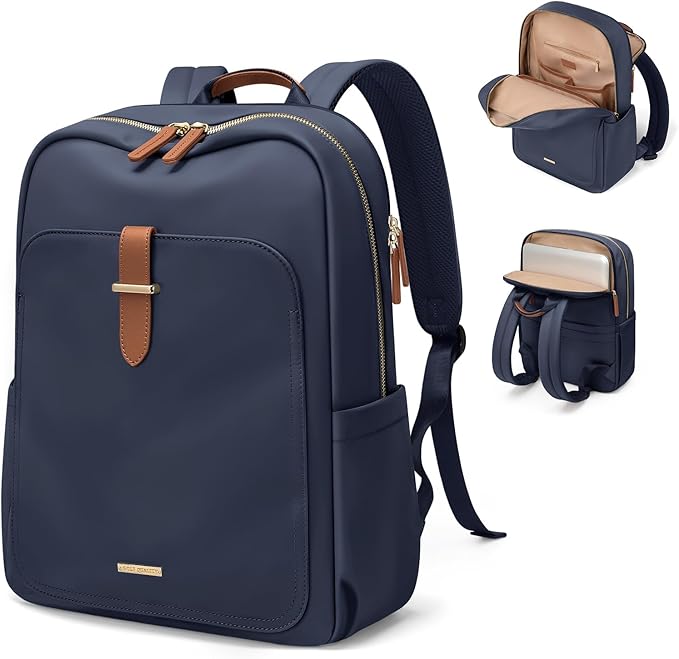 Laptop Backpack for Women,Casual Work Business Backpacks Purse Carry on Travel Backpack,15.6 Inch,Navy Blue