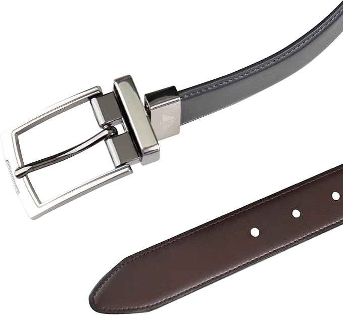 DOCKERS Men's Two-in-one Reversible Rotative Buckle Everyday Casual Dress Belt (Regular and Big & Tall Sizing)