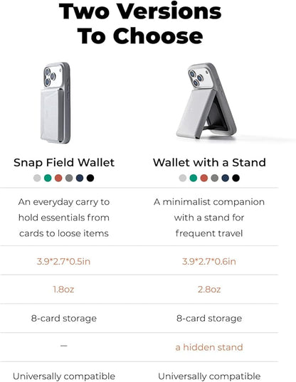 MOFT Magsafe Wallet, Slim Magnetic 8 - Card Holder, Snap Field Wallet with Pull to Access Design, RFID Blocking, MOVAS Veagn Leather Minimalist Travel Wallets for Men & Women,Taupe