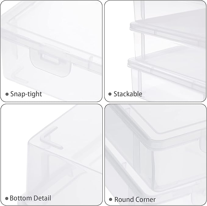 BTSKY Clear Plastic Storage Box with Flap Lid, Multipurpose Craft Organizers and Storage Box Art Supply Storage Organizer Plastic Sewing Box for Pencils Markers Notebooks A4 Files, 3 Pack Large