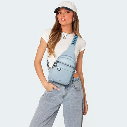 Leresas 7L Sling Bag for Women Men Vegan Leather Crossbody Bags Fanny Pack Purse Backpack Over Shoulder Bag Travel Anti Theft