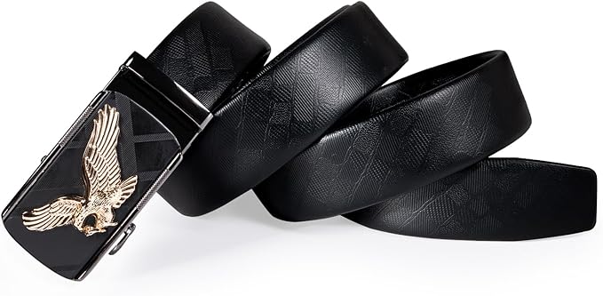 Dubulle Designer Mens Belts, Sliding Automatic Buckle Ratchet Dress Belt TOP Genuine Leather Strap Gifts