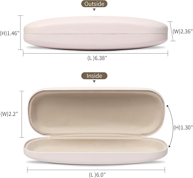 Glasses Case Hard Shell, Leather Protective Case for Sunglasses with Cleaning Cloth, Cute Eyeglass Cases for Women