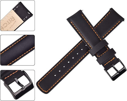 Ritche Christmas Gift Quick Release Leather Watch Bands Genuine Watch Straps for Men Women Top Grain Leather Watch Strap, White Elephant Gifts, Stocking Stuffers for Men, Father's Day gifts