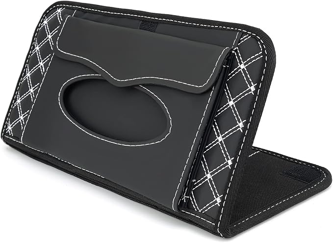 Car CD Holder Storage Case, Car Truck SUV Visor Organizer with Free Napkins, Personal Belonging and Registration, Document, Ticket Storage Pouch and 14 Pocket CD