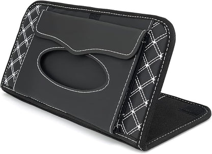 Car CD Holder Storage Case, Car Truck SUV Visor Organizer with Free Napkins, Personal Belonging and Registration, Document, Ticket Storage Pouch and 14 Pocket CD