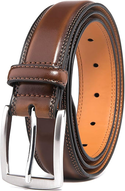Fabio Valenti Genuine Leather Dress Belts For Men - Mens Belt For Suits, Jeans, Uniform With Single Prong Buckle