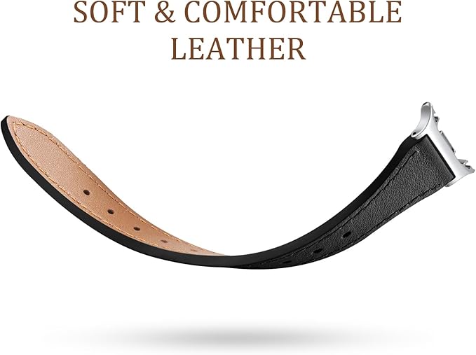 GEAK Slim Leather Band Compatible with Samsung Galaxy Watch 8 40mm 44mm/Watch 8 Classic 46mm, No Gap Adjustable Genuine Leather Replacement Dressy Strap for Samsung Watch 8 Bands Women