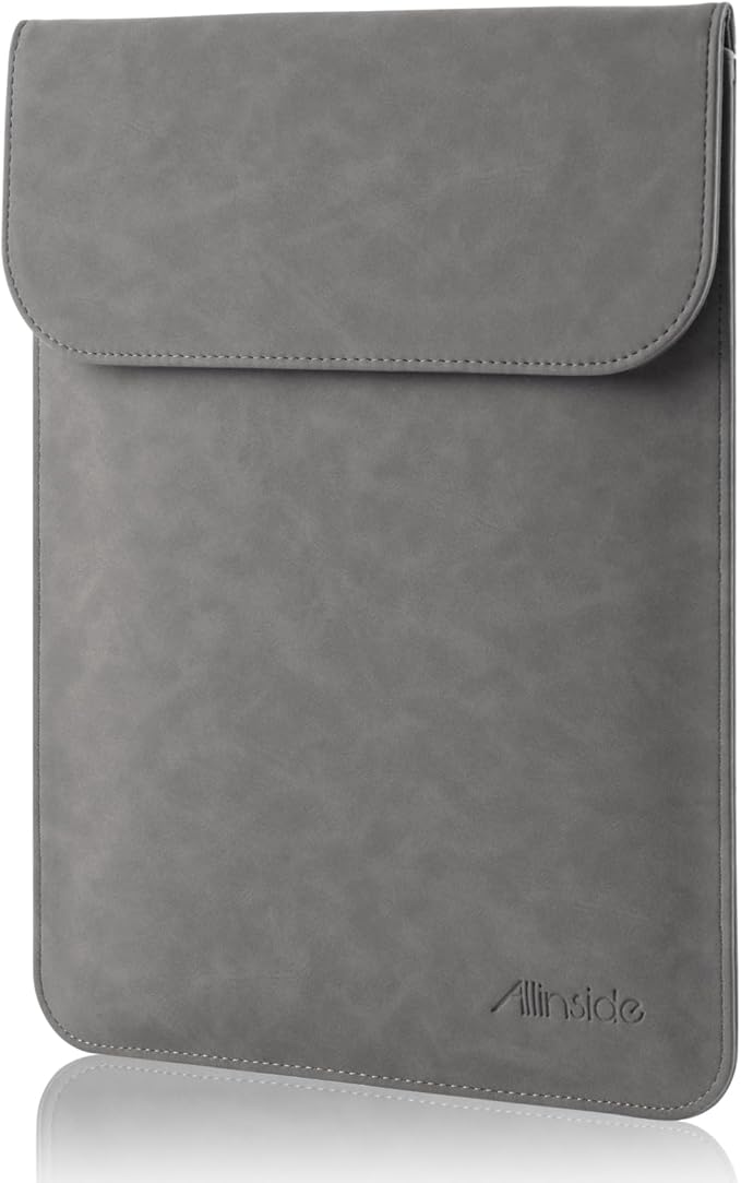 Allinside 13-13.3 inch Laptop Sleeve Case for MacBook Pro 14 2021-2026/MacBook Air 13 2010-2017/MacBook Pro 13 2010-2015, Waterproof PU Suede Leather Laptop Protective Vertical Case Cover, Gray
