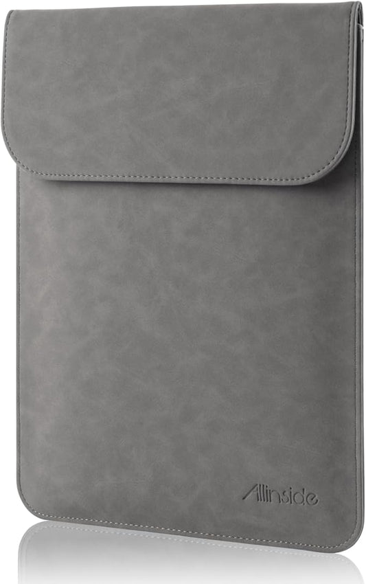 Allinside 13-13.3 inch Laptop Sleeve Case for MacBook Pro 14 2021-2026/MacBook Air 13 2010-2017/MacBook Pro 13 2010-2015, Waterproof PU Suede Leather Laptop Protective Vertical Case Cover, Gray