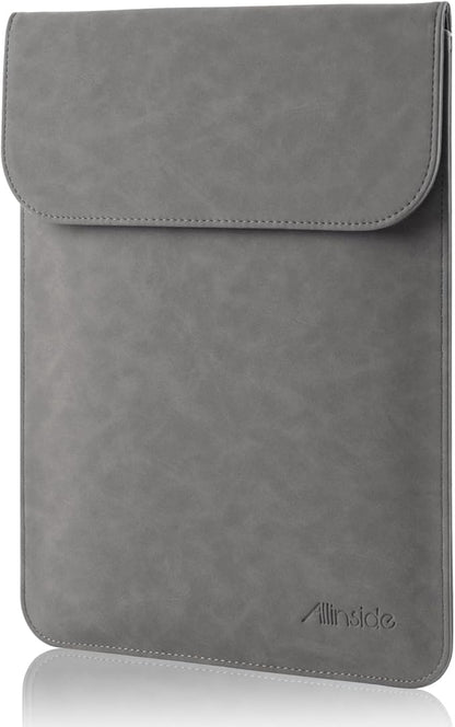 Allinside 13 inch Laptop Sleeve Case for MacBook Neo A18 Pro/MacBook Air 13 2018-2026/MacBook Pro 13 2016-2022, Waterproof PU Suede Leather Laptop Sleeve Bag Protective Vertical Case Cover, Gray