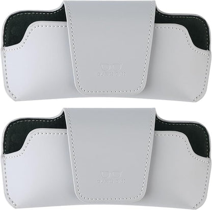 Car Sunglasses Holder for Car Visor Vegan Leather Auto Eyeglass Case with Clip Automotive Interior Visor Accessories