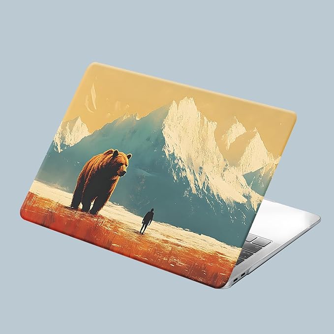 KEROM Compatible for MacBook Pro 13 Inch Case 2025 2024 2023 2022-2016 M2 M1 A2338 A2289 A2251 A2159 A1989 A1706 A1708, Cute Aesthetic Protective Plastic Hard Shell & Keyboard Cover, Bear