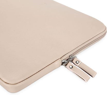 MOSISO Laptop Sleeve Bag 13 inch Compatible with MacBook Neo 13 A18/Air 13.6 inch 2026-2022 M4 M3 M2/Air 13 inch 2022-2018 M1/Pro 13 2026-2016 M2 M1, PU Leather Padded Bag Waterproof Case, Apricot