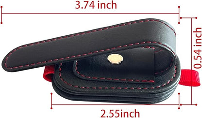 2 Pack Sunglasses Holder for Car Visor, Magnetic Leather Eyeglass Clip, Applicable to Most Eyeglasses,Ticket，Notes and Non-Magnetic Cards, etc. (Black)