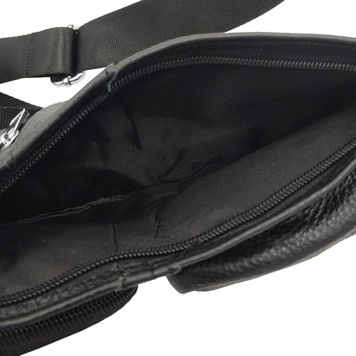 Hebetag Leather Sling Bag Crossbody Backpack for Men Women Travel Outdoor Camping