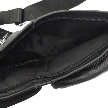 Hebetag Leather Sling Bag Crossbody Backpack for Men Women Travel Outdoor Camping