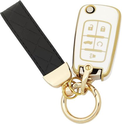 TPU Key Fob Cover fit for Chevy Equinox Cruze Malibu Camaro Trax Impala Sonic for Buick Lacrosse Trunk GMC Key Fob