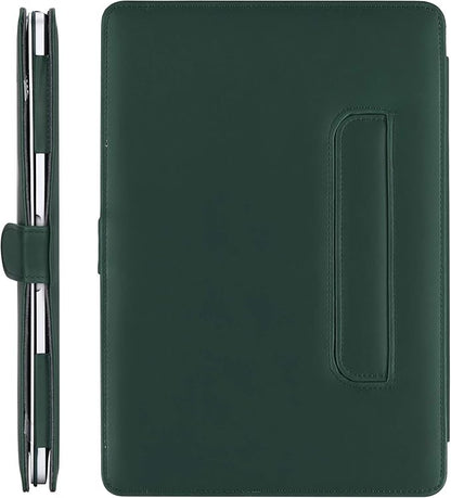 MOSISO Case Compatible with MacBook Air 13.6 inch M4 M3 M2 2025-2022 /Air 13 M1 2022-2018 /Pro 13 inch M2 M1 2025-2016, PU Leather Portfolio Protective Stand Cover, Deep Teal