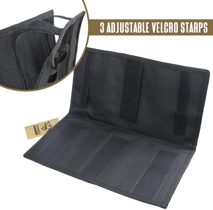 WYNEX Car Sun Visor Organizer with Double-Sided Folding MOLLE Panel, Auto Sun Visor Storage for Essentials & Tactical Gear, Compatible with Cars, Pickup, Trucks, Vans, SUVs
