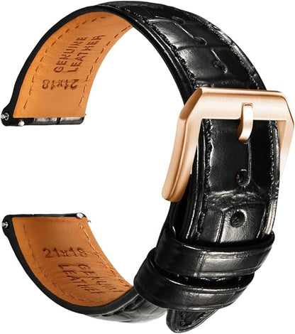 REZERO Leather Watch Bands for Men, Quick Release Watch Straps, Luxury Italian Alligator Grain Embossed Band Replacements 19mm 20mm 21mm 22mm