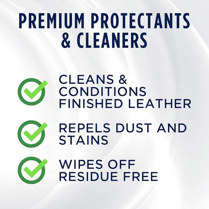 303 Products Leather 3-In-1 Complete Care - Cleans, Conditions, & Protects - Helps Prevent Fading & Cracking - Rinse Free Formula - Repels Dust, Lint, & Staining, 16 fl. oz. (30218CSR) Packaging May Vary